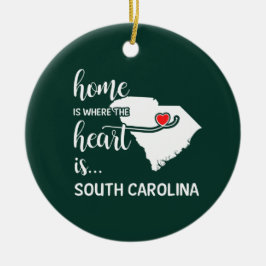 South Carolina Zuhause ist das Herz Keramik Ornament