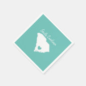 South Carolina Zuhause Staat Karte Liebe Form Serviette (Ecke)