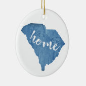 South Carolina Zuhause Wood Grain Keramik Ornament (Rechts)