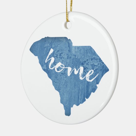 South Carolina Zuhause Wood Grain Keramik Ornament (Links)