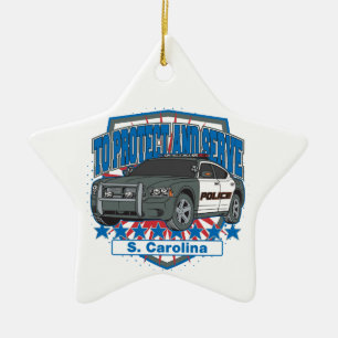South Carolina, zum des Polizeiwagens zu schützen Keramik Ornament