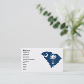 South- Carolinaflaggen-Karte Visitenkarte (Stehend Vorderseite)