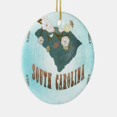 South- Carolinakarte mit reizenden Vögeln Keramik Ornament (Rechts)