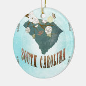 South- Carolinakarte mit reizenden Vögeln Keramik Ornament (Links)