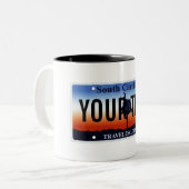 South- Carolinalizenzplatten-Tasse Zweifarbige Tasse (Vorderseite Links)