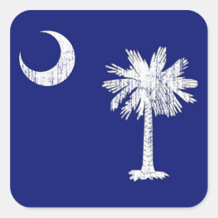South Carolinapalmetto-Flagge Quadratischer Aufkleber