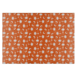 South Carolinapalmetto-Mond-Flaggen-Orange Schneidebrett