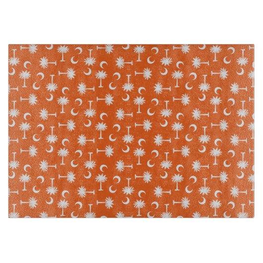 South Carolinapalmetto-Mond-Flaggen-Orange Schneidebrett (Vorderseite)