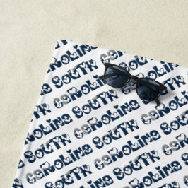South- CarolinaStaats-Flaggen-Typografie-Muster Strandtuch