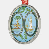 South- CarolinaStaats-Siegel Silbernes Ornament (Links)