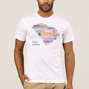 South- Carolinastadt-Karte T-Shirt