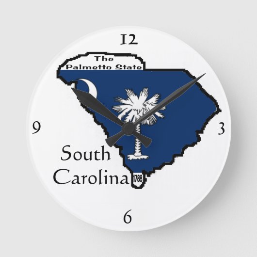 South- CarolinaWanduhr Runde Wanduhr (Vorderseite)