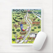 South Congress Ave ATX Cartoon Map Mousepad (Mit Mouse)