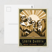 South Dakota | Art Deco Postkarte (Vorne/Hinten)