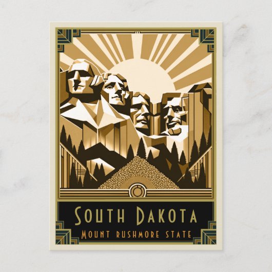 South Dakota | Art Deco Postkarte (Vorderseite)