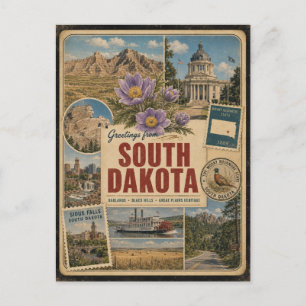 South Dakota Authentische Vintage-Postkarte Postkarte