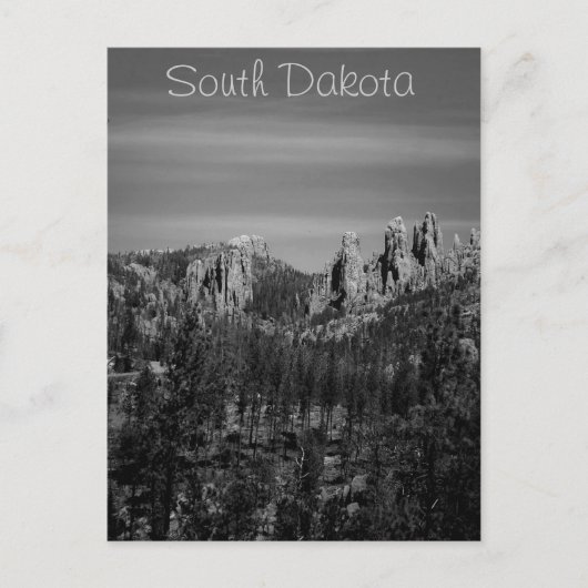 South Dakota B/W Postkarte (Vorderseite)
