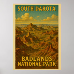 South Dakota Badlands Nationalpark V01 Poster