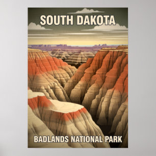 South Dakota Badlands Nationalpark V02 Poster