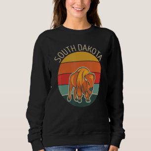 South Dakota Badlands Roadtrip Büffel Bison Vint Sweatshirt