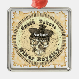 South Dakota Biker Ornament Aus Metall