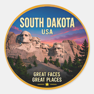 South Dakota Black Hills Escape 🟡 Runder Aufkleber