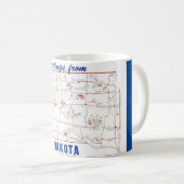 South Dakota Blue & White Postcard Tasse (VorderseiteRechts)