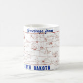 South Dakota Blue & White Postcard Tasse (Mittel)