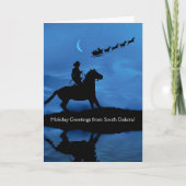 South Dakota Christmas Cowboy Holiday Card Karte (Vorderseite)