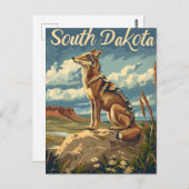 South Dakota Coyote Postkarte (Vorne/Hinten)
