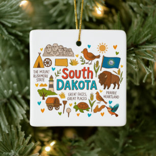 South Dakota Custom Family Trip Weihnachten bewahr Keramikornament