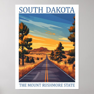 South Dakota der Mount Rushmore Staat USA Reise Poster