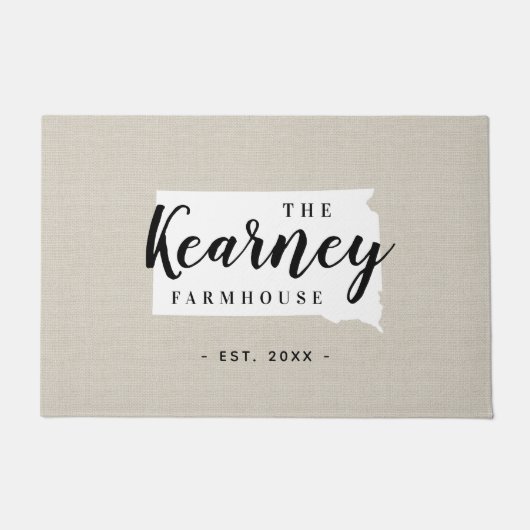 South Dakota Family Monogram Staat Doormat Fußmatte (Vorderseite)