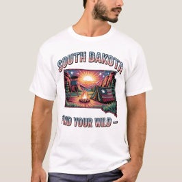 South Dakota Find Your Wild Vintage Camping Kunst T-Shirt
