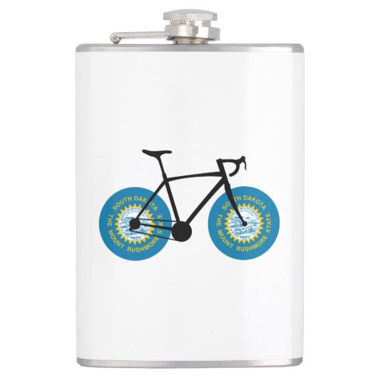 South Dakota Flag Cycling Flachmann (Vorderseite)