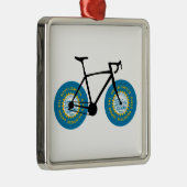 South Dakota Flag Cycling Ornament Aus Metall (Rechts)