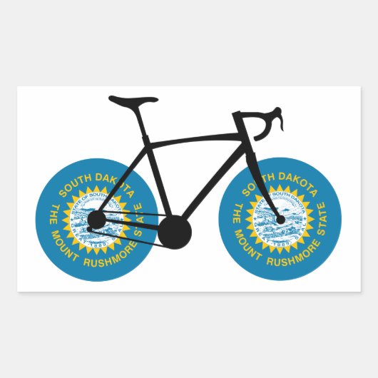 South Dakota Flag Cycling Rechteckiger Aufkleber (Vorderseite)