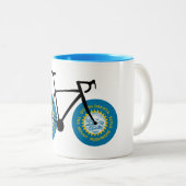 South Dakota Flag Cycling Zweifarbige Tasse (VorderseiteRechts)