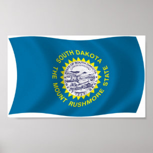 South Dakota Flag Poster Print