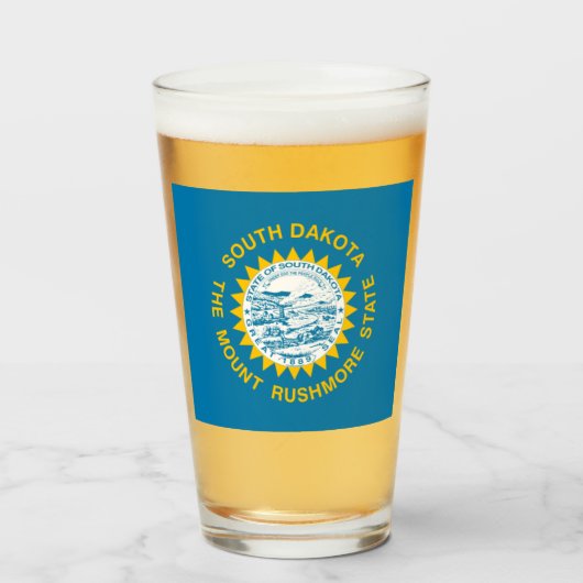 South-Dakota-Flagge Glas (Vorne (Gefüllt))