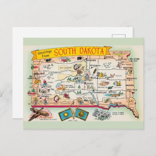 South Dakota Grußkarte Postkarte (Vorne/Hinten)