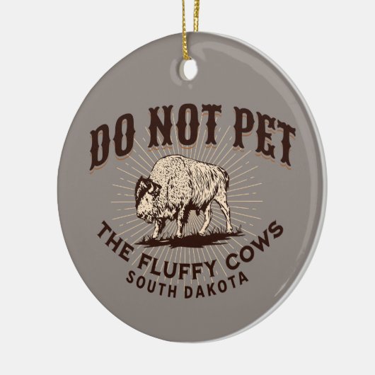 South Dakota hält das Bison der flauschigen Kühe n Keramik Ornament (Links)