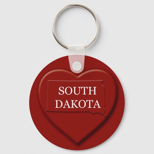 South Dakota Heart Map Schlüsselanhänger (Vorderseite)