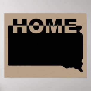 South-Dakota-Heimat-weg-von-Staat-Plakat-Schild Poster