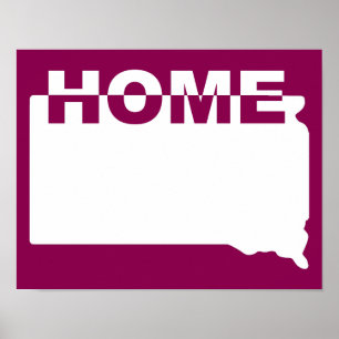 South-Dakota-Heimat-weg-von-Staatsplakat-Schild Poster