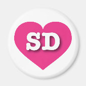 South Dakota Hot Pink Heart - I Liebe SD Magnet (Vorne)