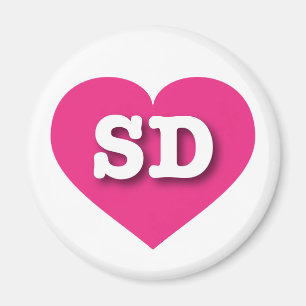 South Dakota Hot Pink Heart - I Liebe SD Magnet