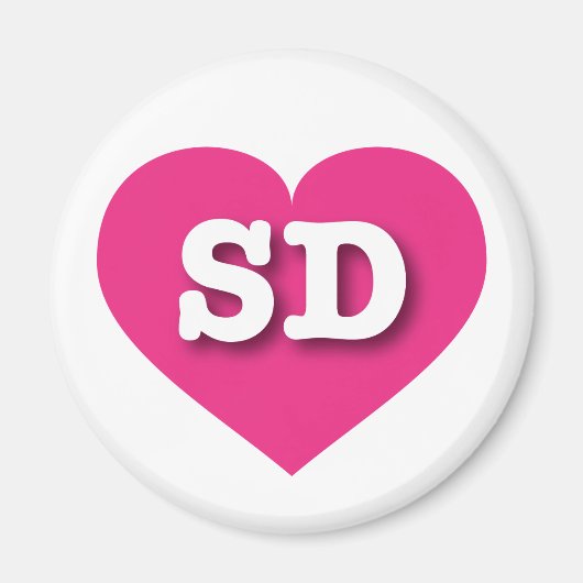 South Dakota Hot Pink Heart - I Liebe SD Magnet (Vorne)