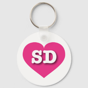 South Dakota Hot Pink Heart - I Liebe SD Schlüsselanhänger