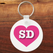 South Dakota Hot Pink Heart - I Liebe SD Schlüsselanhänger (Vorderseite)
